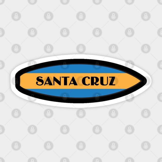 Santa Cruz California CA Surf Board Sticker by PauHanaDesign